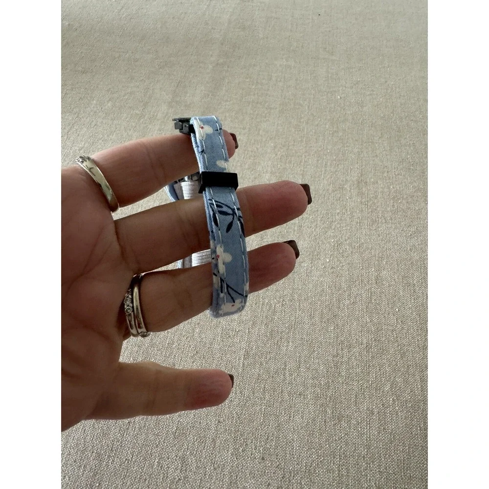 Blue Floral Kitten Collar Breakaway 6-9